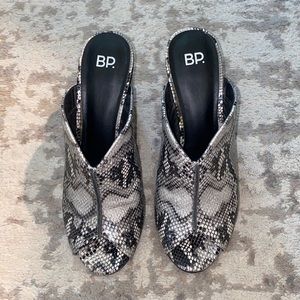 Snakeskin Mule Heels